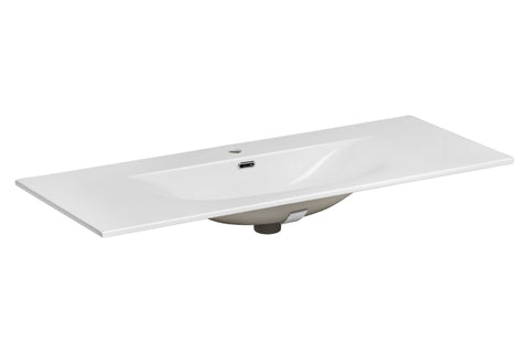 Möbelwaschbecken Skyla I 121 × 46 cm – Weiß, glänzend, eckig – Ansicht 4
