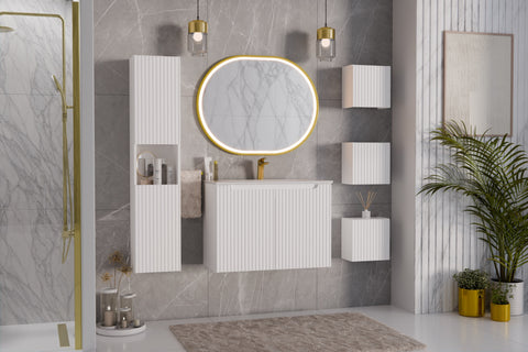 Möbelwaschbecken Skyla III 81 × 40 cm – Weiß, glänzend, eckig – Ansicht 4