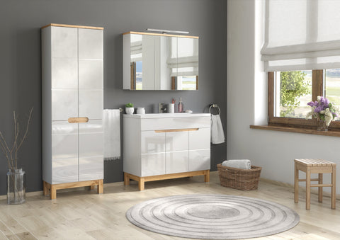 Möbelwaschbecken Spira 101 × 46 cm – Weiß, glänzend, eckig