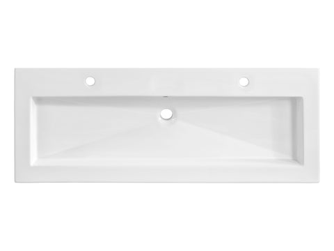 Möbelwaschbecken Spira 121 × 46 cm – Weiß, glänzend, eckig – Ansicht 3