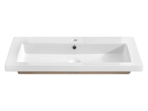 Möbelwaschbecken Spira 81 × 46 cm – Weiß, glänzend, eckig – Ansicht 2