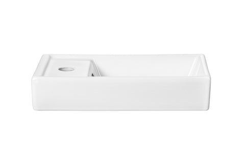 Möbelwaschbecken Vedra 40 × 22 cm – Weiß, glänzend, eckig – Ansicht 2