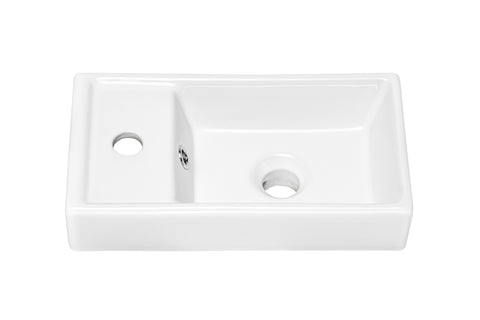 Möbelwaschbecken Vedra 40 × 22 cm – Weiß, glänzend, eckig – Ansicht 3