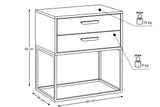 Nachttisch Navira Anthrazit 60 × 65 × 39 cm mit 2 Schubladen – Ansicht 4