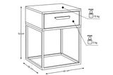 Nachttisch Navira Weiß 40 × 52 × 39 cm mit 1 Schublade – Ansicht 4