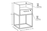 Nachttisch Navira Weiß 40 × 65 × 39 cm mit 1 Schublade – Ansicht 4