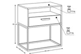Nachttisch Navira Weiß 60 × 65 × 39 cm mit 1 Schublade – Ansicht 4