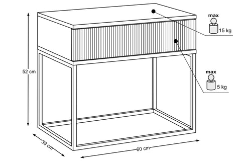 Nachttisch Spella Weiß 60 × 52 × 39 cm – Ansicht 4
