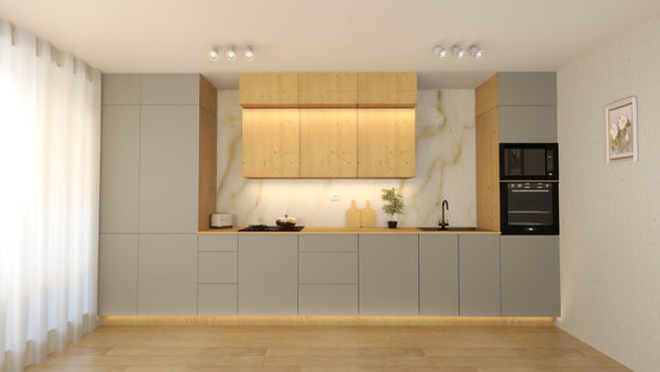 Küchenzeile Nexa Woodline & Beige – 460 cm – KÜ-LN-003