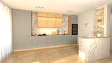 Nexa Küchenmöbel-Set KÜ-LN-003 – 460 cm – Woodline & Beige – Ansicht 3