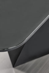 Esstisch - PremiumLine - ausziehbarer Esstisch - Grau/Glas/Edelstahl (Premium-Esstisch, Premium-Qualität Esstisch) - ROYAL24_MARKT