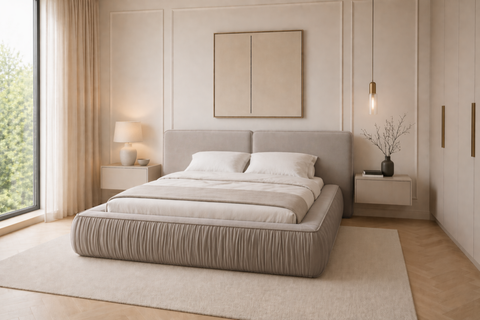 Polsterbett – Bett 08 – Rivera – Bett mit Metall-Lattenrost und Bettkasten – Ansicht 12