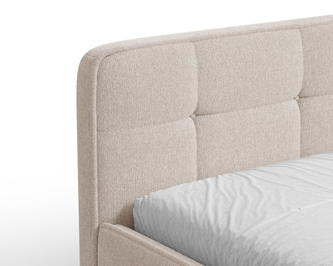 Polsterbett – Bett 17 – Aragon – Gepolstertes Bett mit Metall-Lattenrost – Ansicht 12