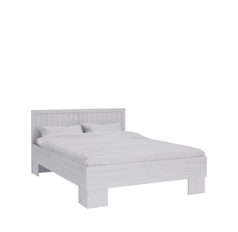 Portivo Stilvolles Doppelbett 160 × 200 cm im Landhausstil mit Kopfteil