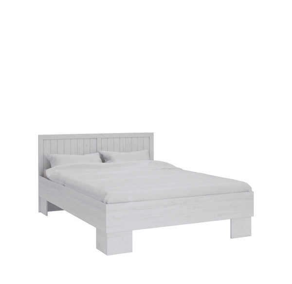Portivo Stilvolles Doppelbett 160 × 200 cm im Landhausstil mit Kopfteil