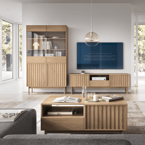 Savira Stilvoller Nachttisch mit Tür in Cremona Eiche – Modernes Premium-Design – Ansicht 5