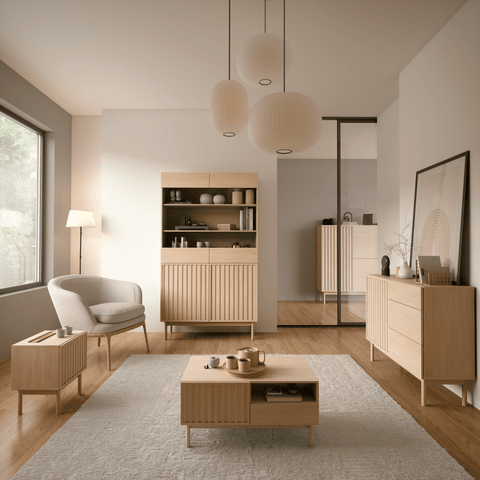 Savira Stilvoller Couchtisch mit Stauraum in Cremona Eiche – Modernes Premium-Design – Ansicht 3