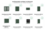 Set-Bestandteile mit Maßen und Stückzahl – Küchenzeile KS2-G240 – Arvion