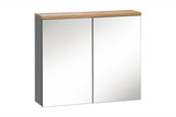 Spiegelschrank Balvina Grau 60 × 70 × 20 cm mit 2 Türen