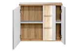 Spiegelschrank Belmara Weiß, Wotan Eiche 80 × 70 × 20 cm mit 2 Türen – Ansicht 3