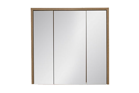 Spiegelschrank Hamvera Huton Eiche 80 × 75 × 16 cm mit 3 Türen – Ansicht 2