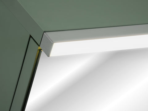 Spiegelschrank Sombrela Schilfgrün 60 × 78 × 19 cm mit 2 Türen, mit LED-Beleuchtung – Ansicht 7