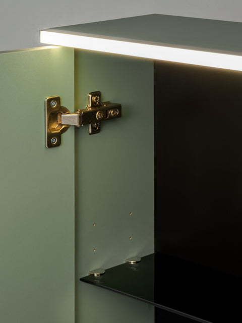 Spiegelschrank Sombrela Schilfgrün 80 × 78 × 19 cm mit 2 Türen, mit LED-Beleuchtung – Ansicht 5