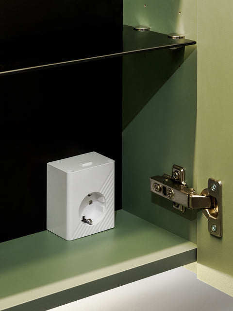 Spiegelschrank Sombrela Schilfgrün 80 × 78 × 19 cm mit 2 Türen, mit LED-Beleuchtung – Ansicht 8