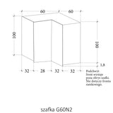 Eckhängeschrank G60N2 – Sorento Sonoma Eiche Weiß – Funktionalität trifft auf modernes Design.