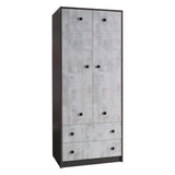 Tommy Kleiderschrank 80 cm mit 2 Türen und 2 Schubladen – Graphit / Enigma