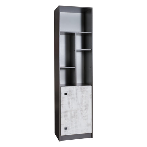 Tommy Standregal schmal 50 cm mit 1 Tür – Graphit / Enigma