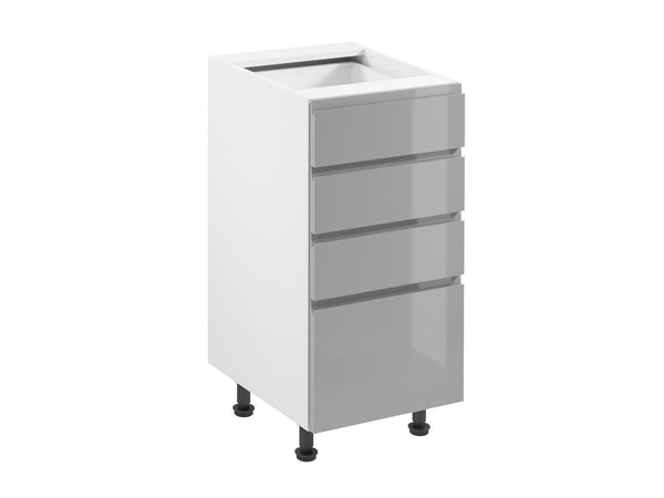 Unterschrank 40 cm – Velmora D40S4 Grau/Hochglanz