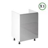 Winkelküche - L-Form Aspen - Grau (Hochglanz) - K31n2-G300×240 cm - ROYAL24_MARKT