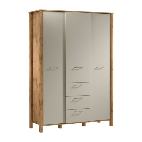 Velario Geräumiger Kleiderschrank mit 3 Türen und 3 Schubladen – Stilvoll & Modern