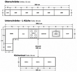 Velmora L-Inselküche KÜ-AS-019 – 410 × 130 cm – Weiß Hochglanz – Moderne Küche mit Kücheninsel – Ansicht 3