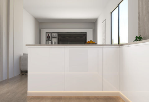 Velmora U-Form Küche KÜ-AS-010 – 310 × 289 × 210 cm – Weiß Hochglanz – MDF-Fronten – Ansicht 5