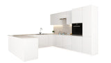 Velmora U-Form Küche KÜ-AS-013 – 310 × 289 × 210 cm – Weiß Hochglanz – Ansicht 2
