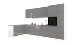 Velmora Winkelküche KÜ-AS-017 – 355 × 170 cm – Grau – Moderne Küche mit viel Stauraum – Ansicht 2