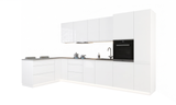 Velmora Winkelküche KÜ-AS-017 – 355 × 170 cm – Weiß – Moderne Küche mit viel Stauraum – Ansicht 2