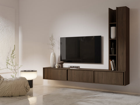 Velor Hochregal in Walnuss Villa – Ansicht 4