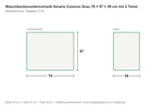Waschbeckenunterschrank Amaris Cosmos Grau 70 × 57 × 39 cm mit 2 Türen – Maßzeichnung
