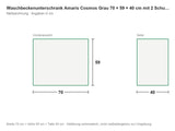Waschbeckenunterschrank Amaris Cosmos Grau 70 × 59 × 40 cm mit 2 Schubladen – Maßzeichnung