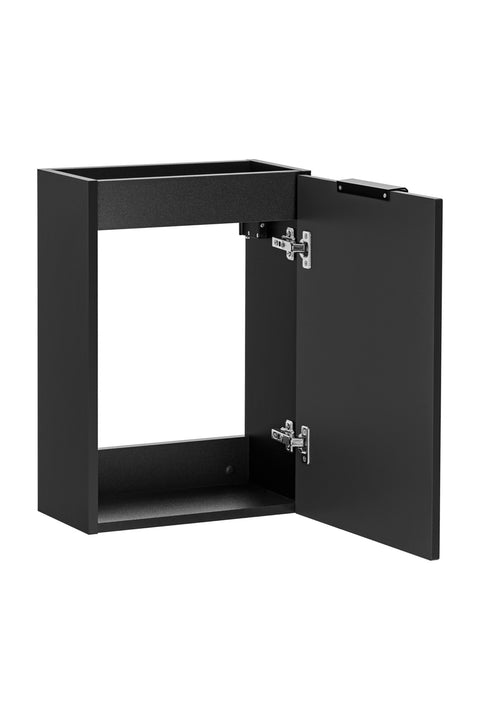 Waschbeckenunterschrank Ardena Schwarz matt / Innenseite Graphit 40 × 57 × 22 cm mit 1 Tür – Ansicht 2