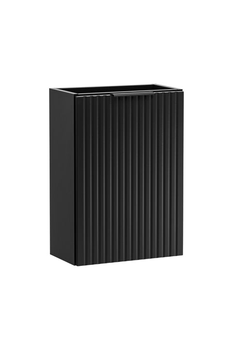 Waschbeckenunterschrank Ardena Schwarz matt / Innenseite Graphit 40 × 57 × 22 cm mit 1 Tür – Ansicht 3