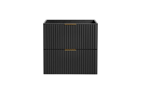 Waschbeckenunterschrank Ardena Schwarz matt / Innenseite Graphit 60 × 57 × 46 cm mit 2 Schubladen – Ansicht 4