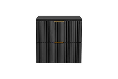 Waschbeckenunterschrank Ardena Schwarz matt / Innenseite Graphit 60 × 57 × 46 cm mit 2 Schubladen – Ansicht 6
