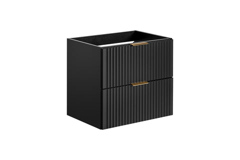 Waschbeckenunterschrank Ardena Schwarz matt / Innenseite Graphit 60 × 57 × 46 cm mit 2 Schubladen – Ansicht 8