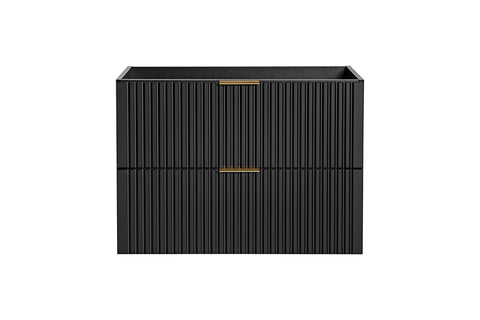 Waschbeckenunterschrank Ardena Schwarz matt / Innenseite Graphit 80 × 57 × 46 cm mit 2 Schubladen – Ansicht 5