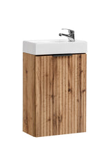 Badmöbel-Set Ardena Eiche 40 cm – Waschbeckenunterschrank Ardena Wotan Eiche 40 × 57 × 22 cm mit 1 Tür