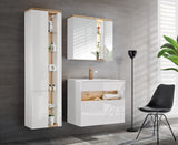 Waschbeckenunterschrank Belmara Weiß 80 × 68 × 46 cm mit 1 Schublade – Ansicht 2